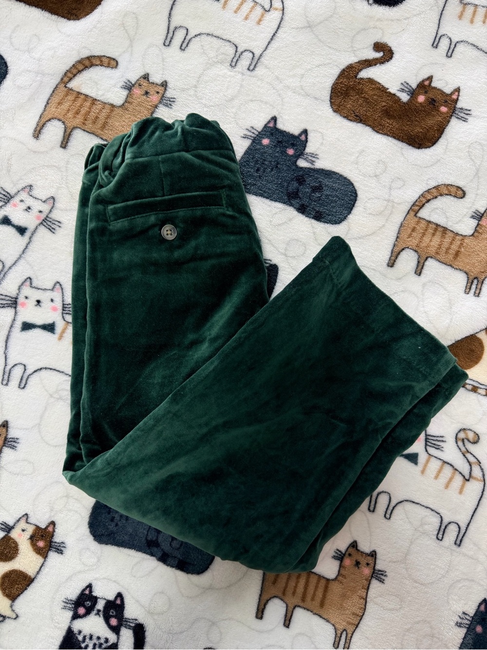 Janie & Jack velvet green holiday pants